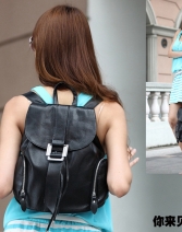 韩版真皮双肩包 复古潮 演绎时尚范 简约休闲真皮女包