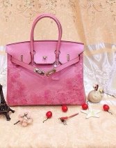 独家专供 大牌原版 莲花纹铂金包35cm头层皮手提包