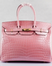 欧美大牌35cm鳄鱼纹铂金包 真皮女包女士手提包头层牛皮