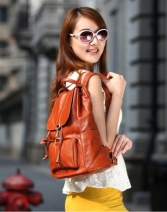 新款韩版时尚头层牛皮真皮女包，双肩背包