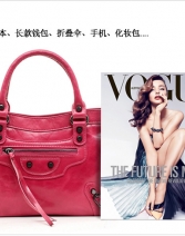 新款机车包 头层油蜡牛皮 真皮女包时尚单肩手提斜挎包