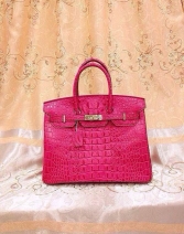 大牌原版包 35cm新皮鳄鱼纹铂金包真皮女包头层牛皮 时尚手提包