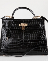 2014明星同款凯利 鳄鱼纹凯利包大号真皮女士皮包